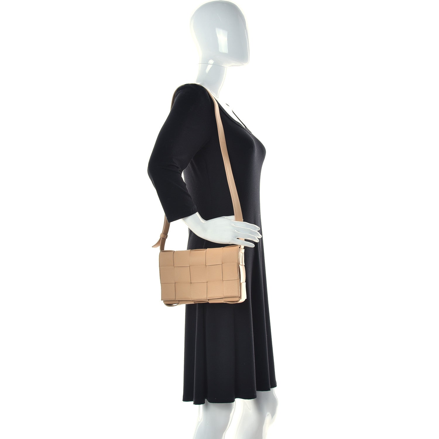 Bottega Veneta Lambskin Maxi Intrecciato Cassette Crossbody Bag Almond 2 of 15