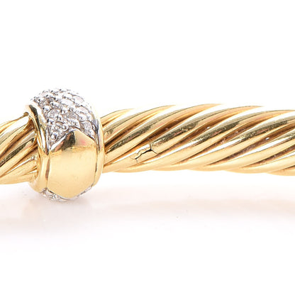 David Yurman 18K Yellow Gold Diamond 5mm Cable Classics Bracelet 6 of 7