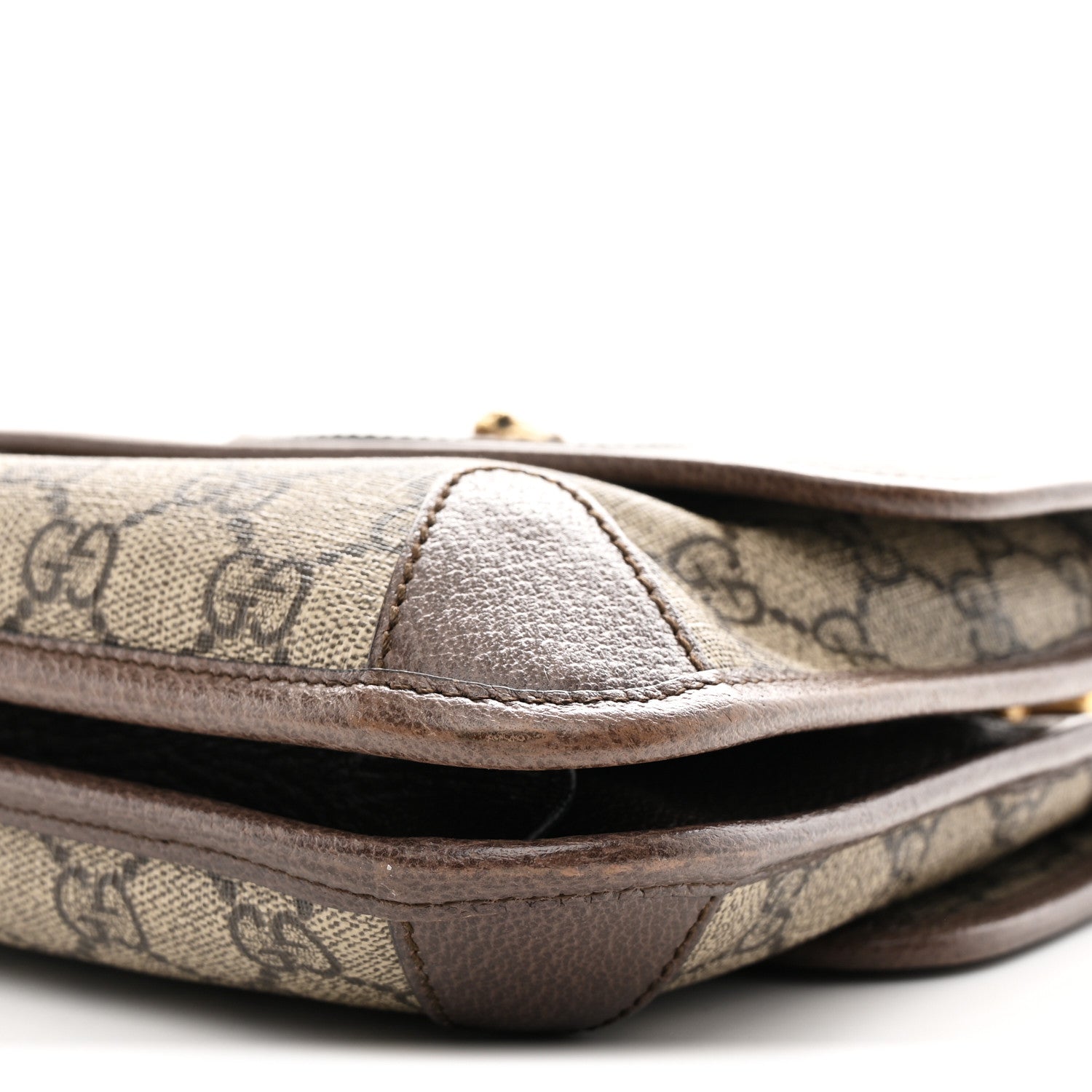 Gucci GG Supreme Monogram Web Small Neo Vintage Double Flap Messenger Bag Beige New Acero 10 of 10