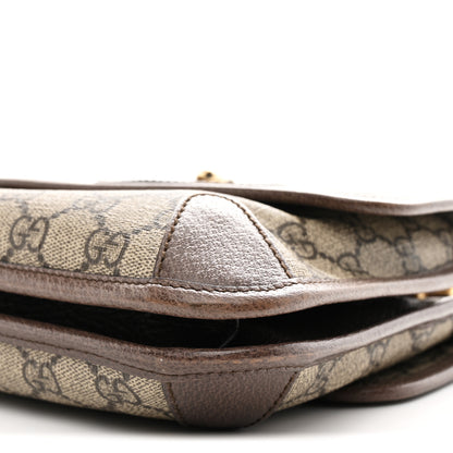 Gucci GG Supreme Monogram Web Small Neo Vintage Double Flap Messenger Bag Beige New Acero 10 of 10