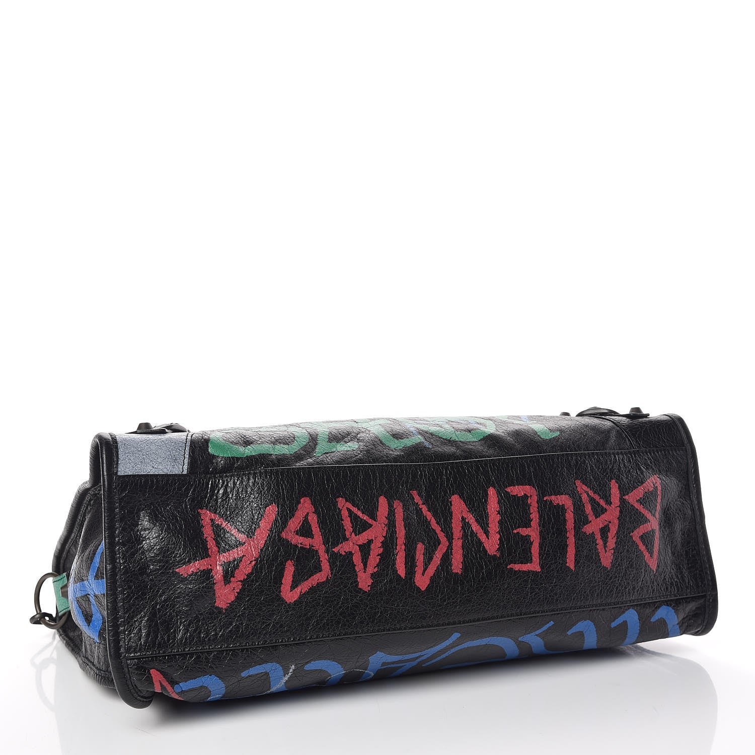 Balenciaga Agneau Graffiti All Over Classic Hardware City Black Vert Rouge 4 of 12