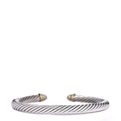 David Yurman Sterling Silver 14K Yellow Gold Pearl 5mm Cable Classics Petite Color Bracelet 3 of 4