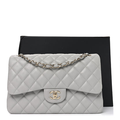 Chanel Caviar Quilted Jumbo Double Flap Grey 11 of 11