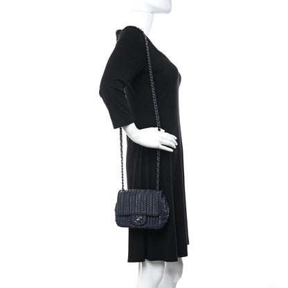Chanel Lambskin Crochet Embroidered Small Flap Navy 3 of 10