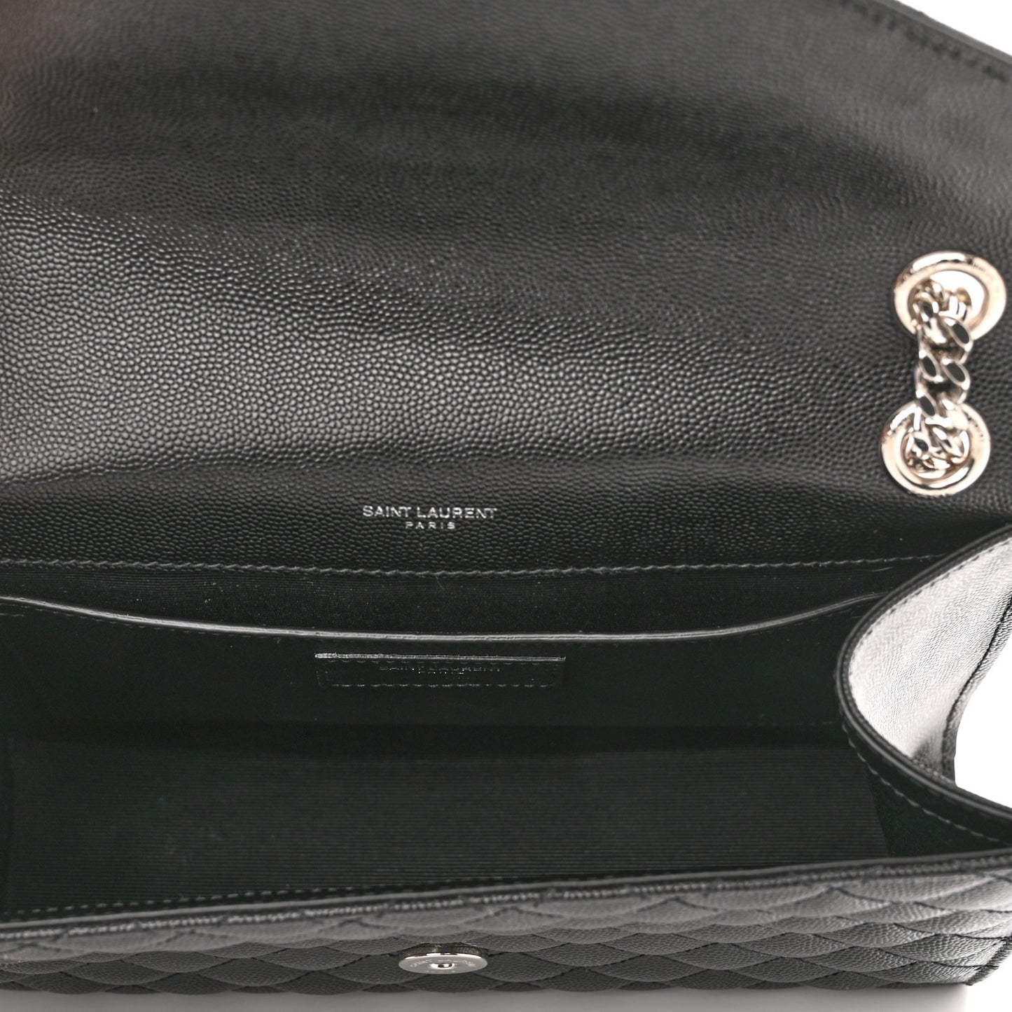 Grain De Poudre Textured Mixed Matelasse Triquilt Medium Monogram Satchel Black