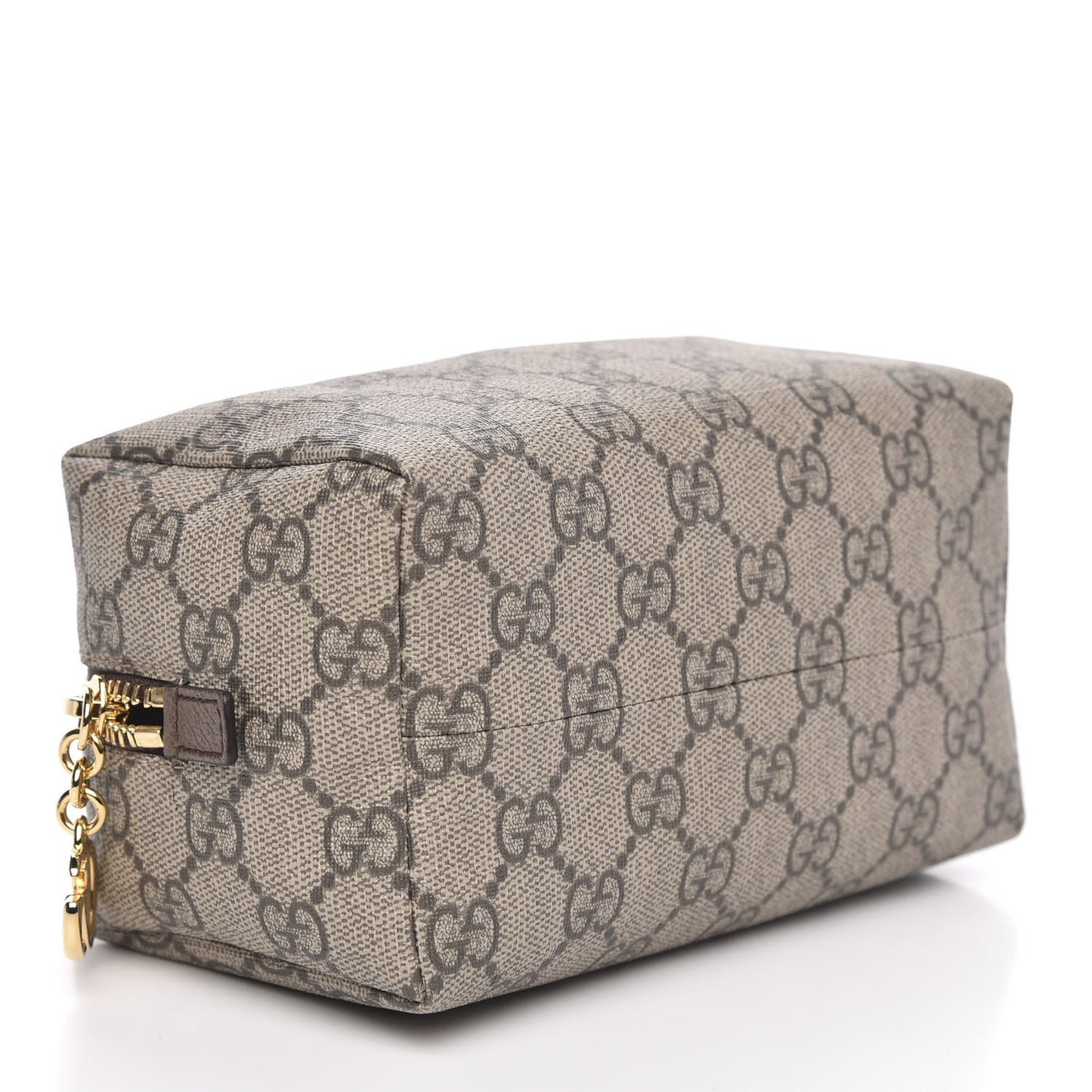 Soft GG Supreme Monogram Calfskin Medium Ophidia Cosmetic Case Beige Ebony New Acero