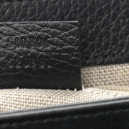 Gucci Dollar Calfskin Medium Interlocking G Top Handle Shoulder Bag Black 6 of 8
