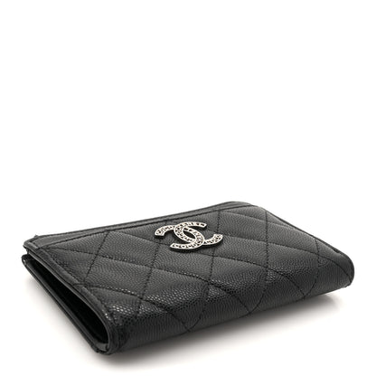 Chanel Caviar Quilted CC Logo Zip Around Card Holder Black 4 of 8