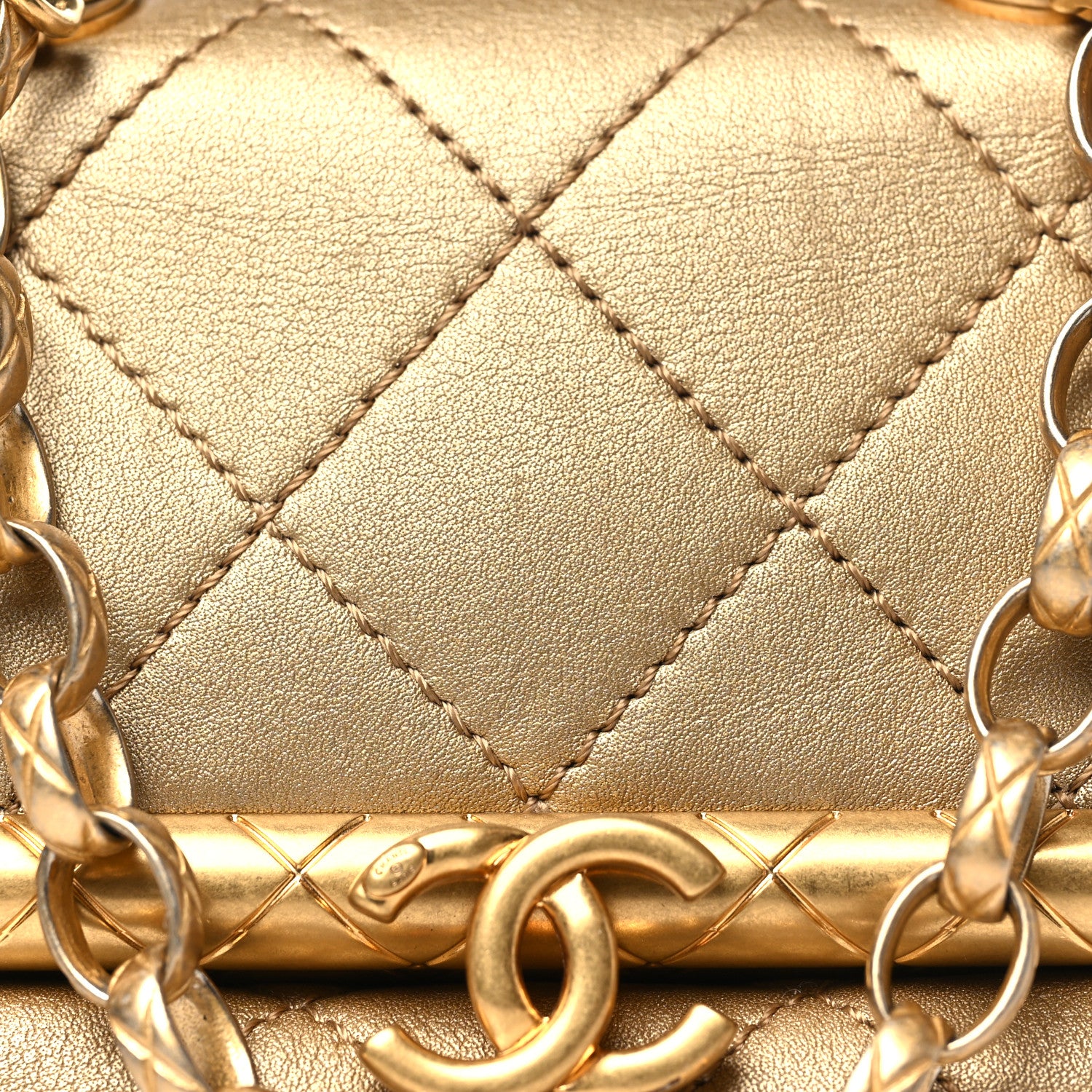 Chanel Metallic Lambskin Quilted Small My Crush Bag Gold 8 of 10