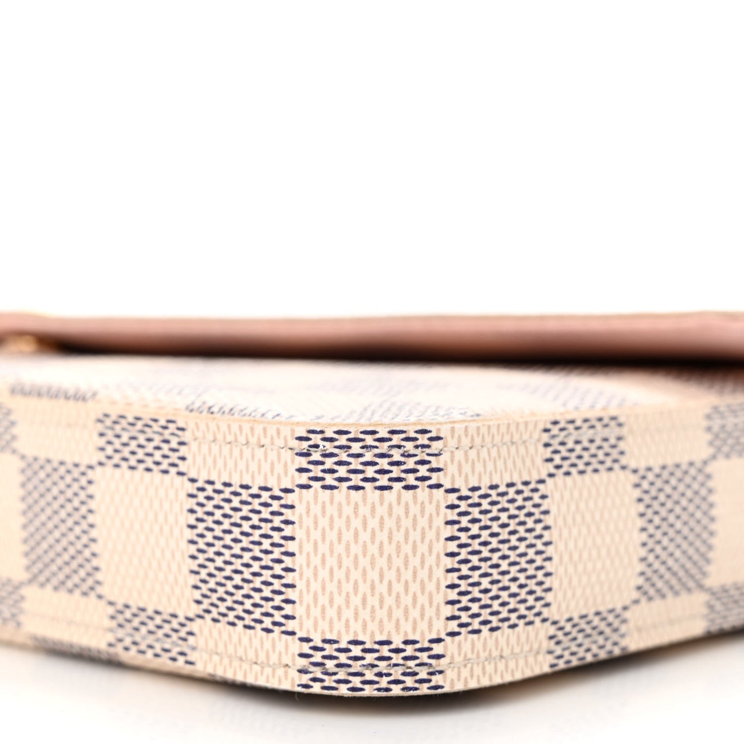 Damier Azur Pochette Felicie Chain Wallet Rose Ballerine