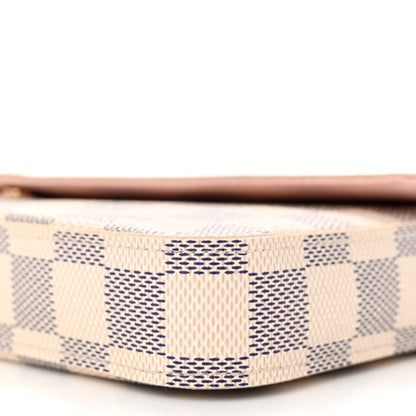 Louis Vuitton Damier Azur Pochette Felicie Chain Wallet Rose Ballerine 12 of 12