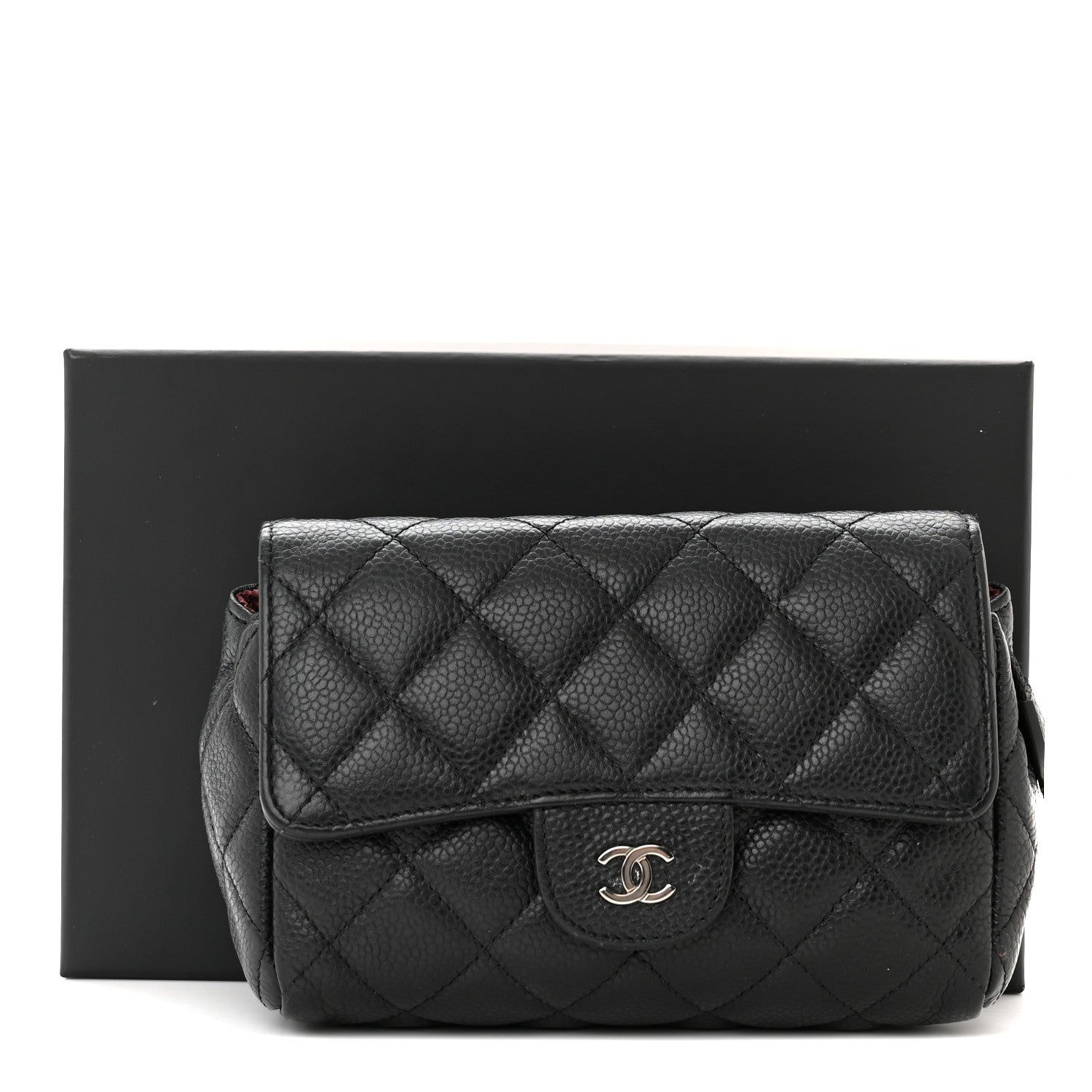 Chanel Caviar Quilted Flap Cosmetic Case Black 10 of 10