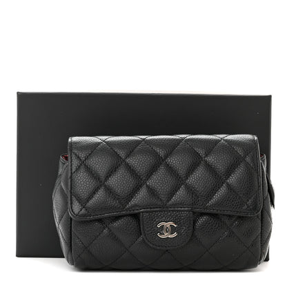 Chanel Caviar Quilted Flap Cosmetic Case Black 10 of 10