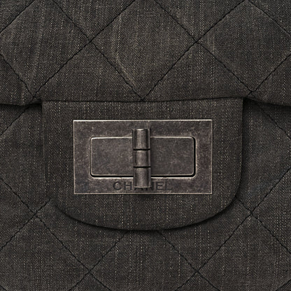 Chanel Denim Quilted XXL Reissue Flap Grey 8 of 11