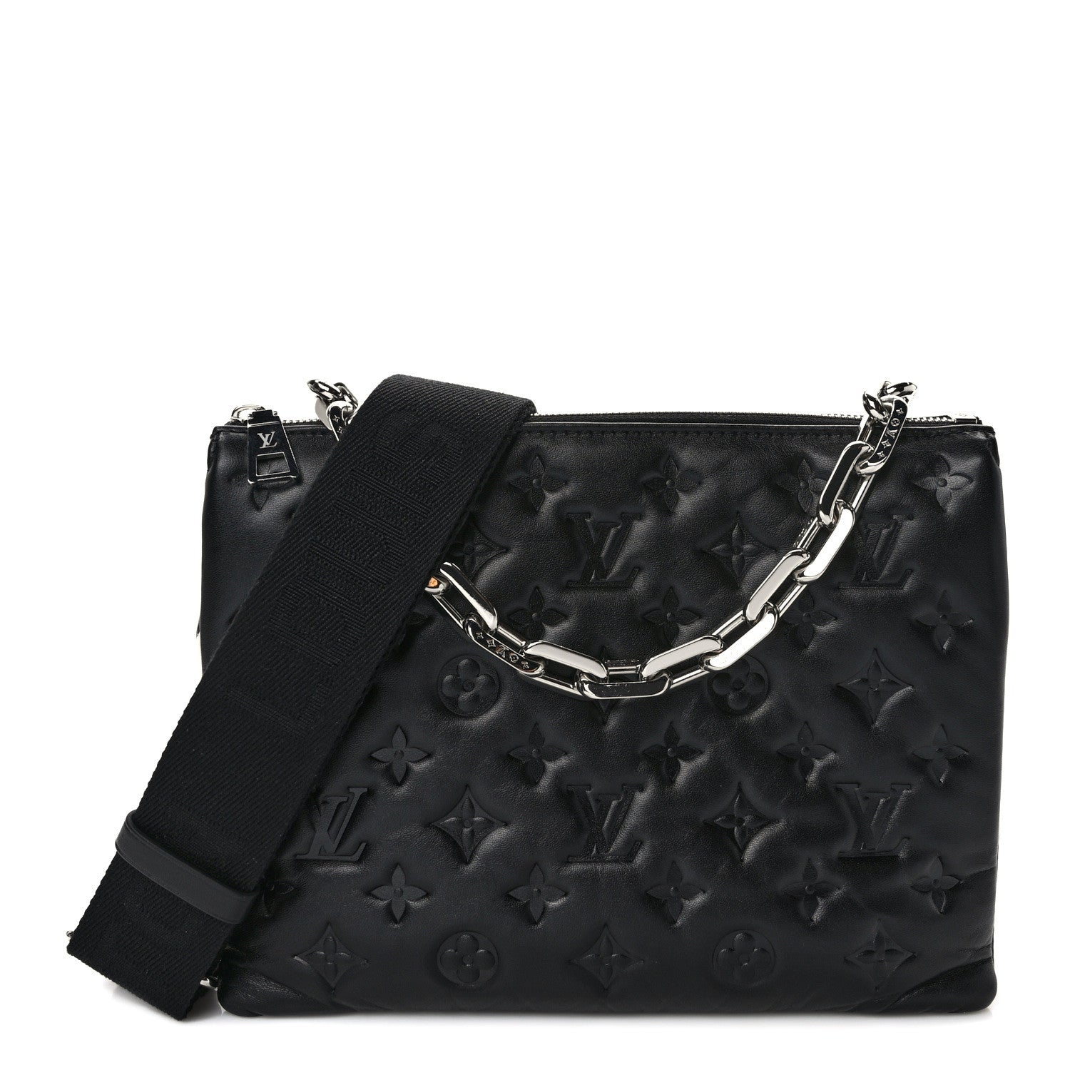 Louis Vuitton Lambskin Embossed Monogram Coussin PM Black 1 of 10