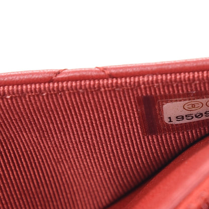 Chanel Lambskin Quilted Wallet On Chain WOC Red 8 of 9