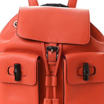 Gucci Cellarius Calfskin Medium Bamboo Backpack New Dark Orange 6 of 19