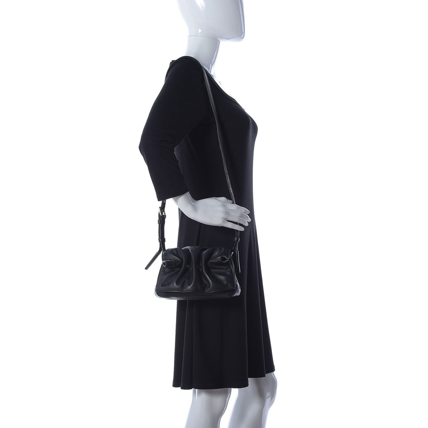 Smooth Calfskin Mini Bloomy Crossbody Bag Black