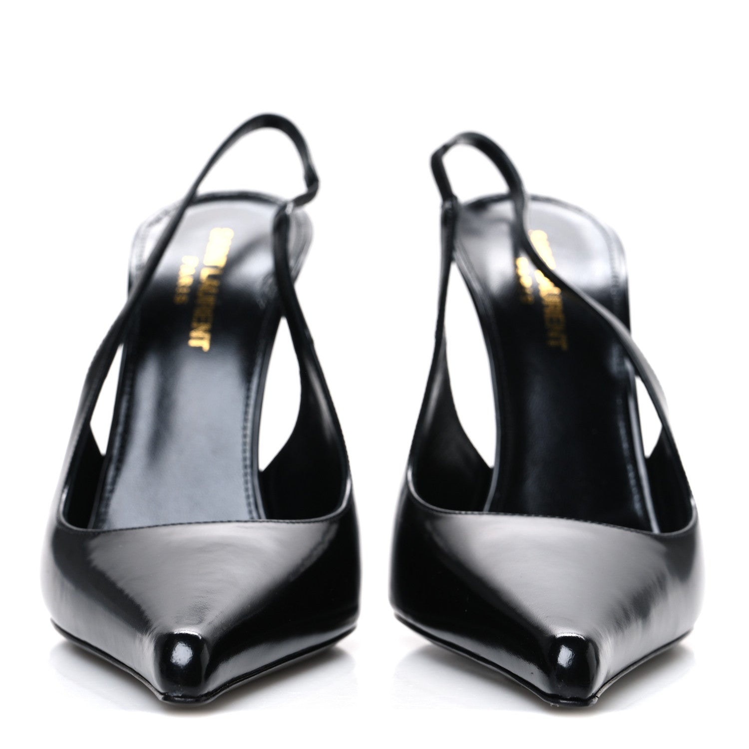 Saint Laurent Patent Vendome Slingback Pumps 38 Black 3 of 10