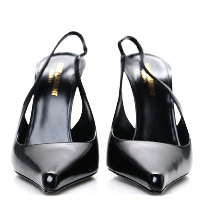 Saint Laurent Patent Vendome Slingback Pumps 38 Black 3 of 10