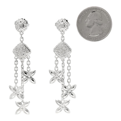 John Hardy Sterling Silver Diamond Batu Kawung Chandelier Earrings 2 of 4