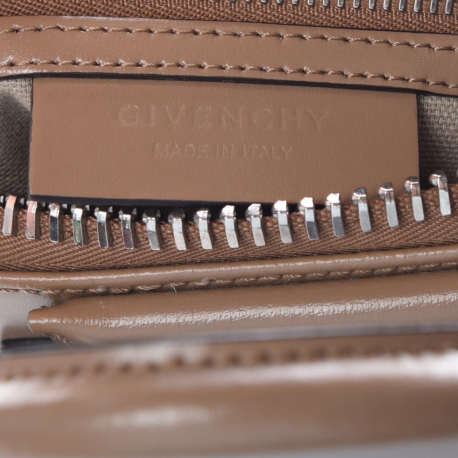 Givenchy Shiny Lord Calfskin Mini Antigona Dark Beige 7 of 10
