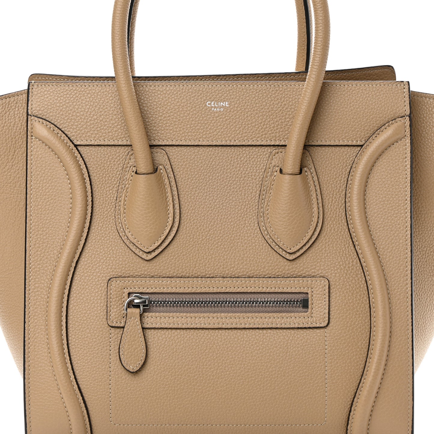 Drummed Calfskin Micro Luggage Dune