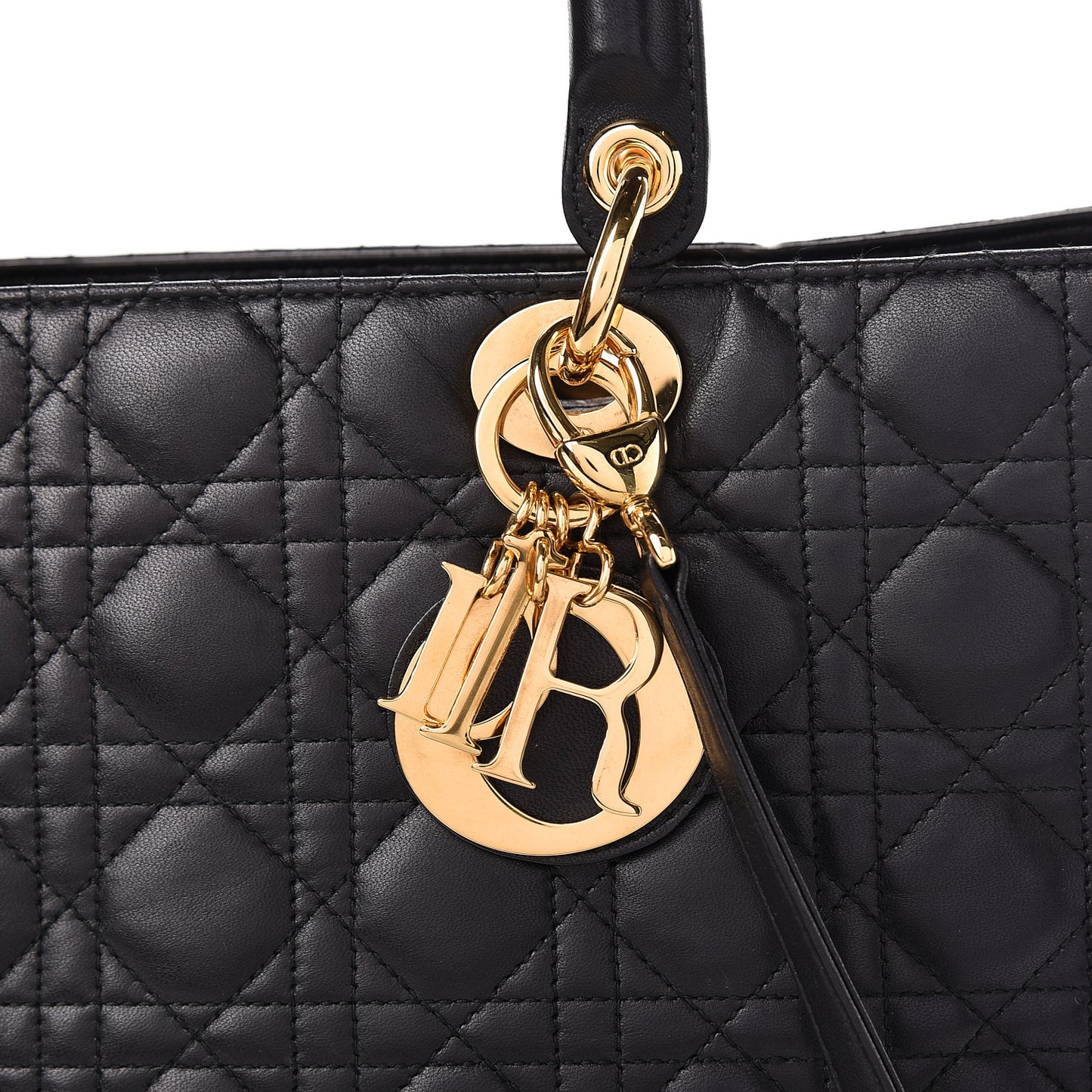 Lambskin Cannage Large Lady Dior Black
