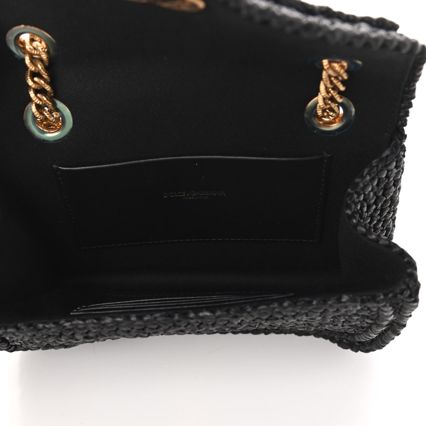 Raffia Woven Devotion Envelope Shoulder Bag Black