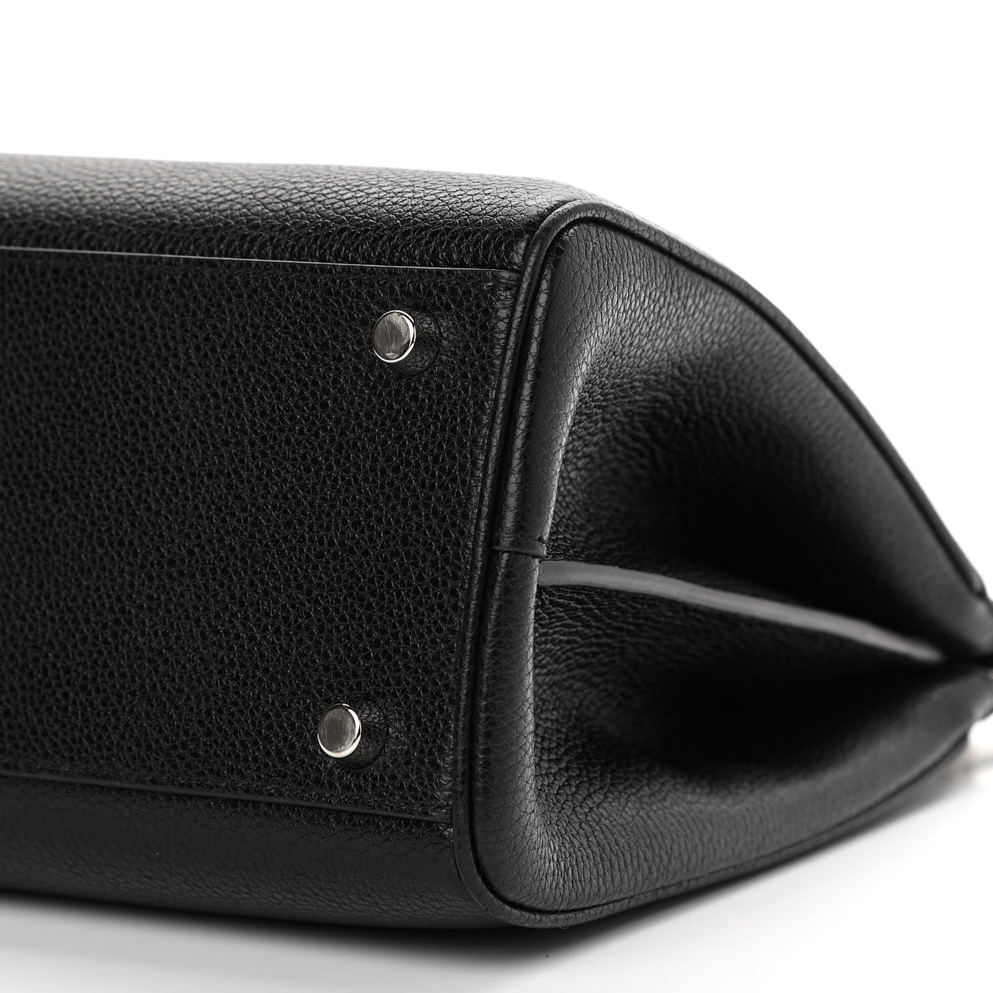 Grainy Calfskin Small Zumi Top Handle Bag Black