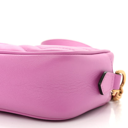 Gucci Calfskin Matelasse Mini GG Marmont Chain Shoulder Bag Candy Mousse 10 of 10