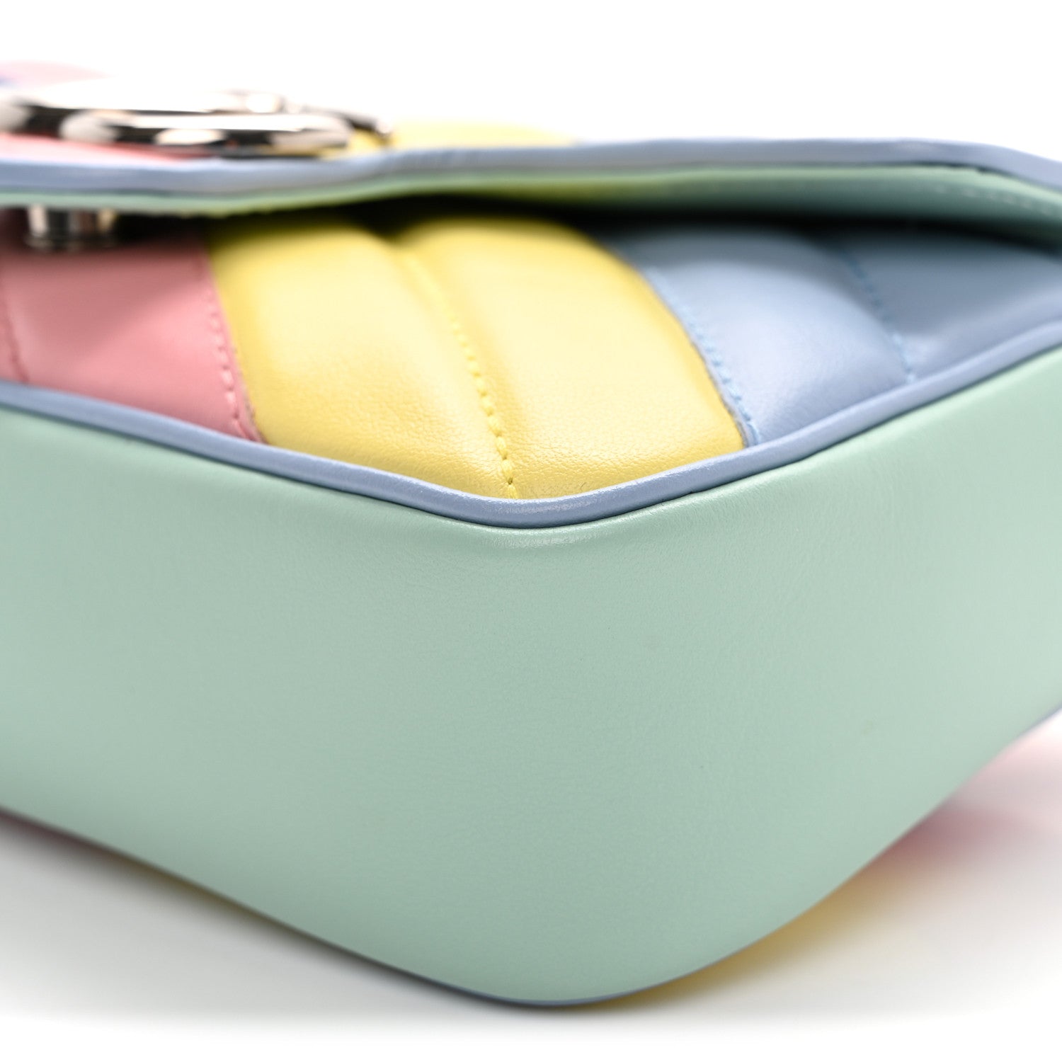Gucci Calfskin Matelasse Diagonal Super Mini GG Marmont Shoulder Bag Multicolor Pastel 10 of 12