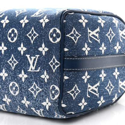 Louis Vuitton Monogram Jacquard Denim Speedy Bandouliere 25 Bleu 9 of 9