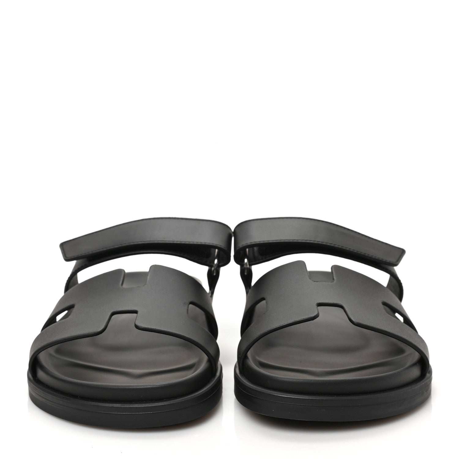 Hermes Calfskin Womens Chypre Sandals 38 Black 2 of 10