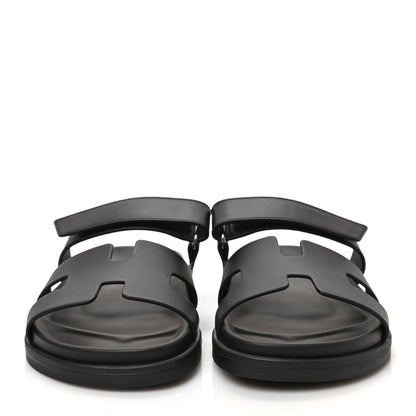Hermes Calfskin Womens Chypre Sandals 38 Black 2 of 10