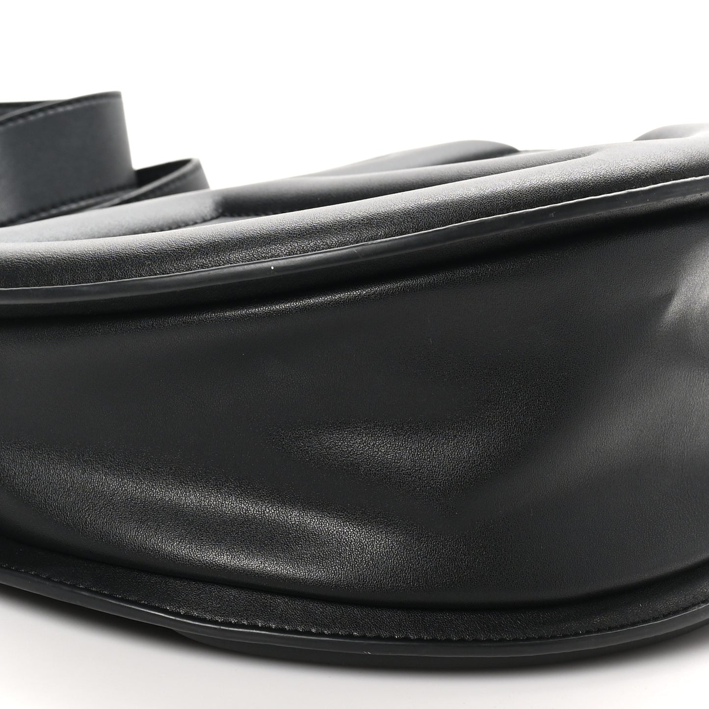 Vegan Leather Round Circle Bag Black