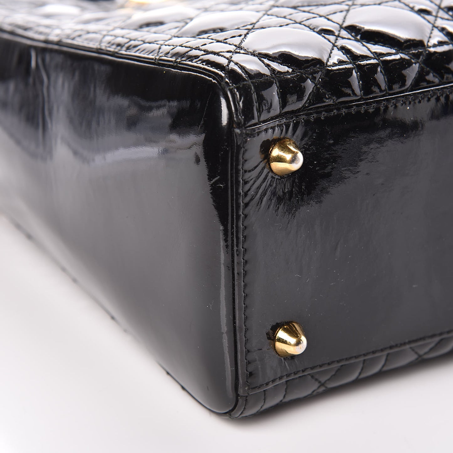 Patent Cannage Large Lady Dior Black