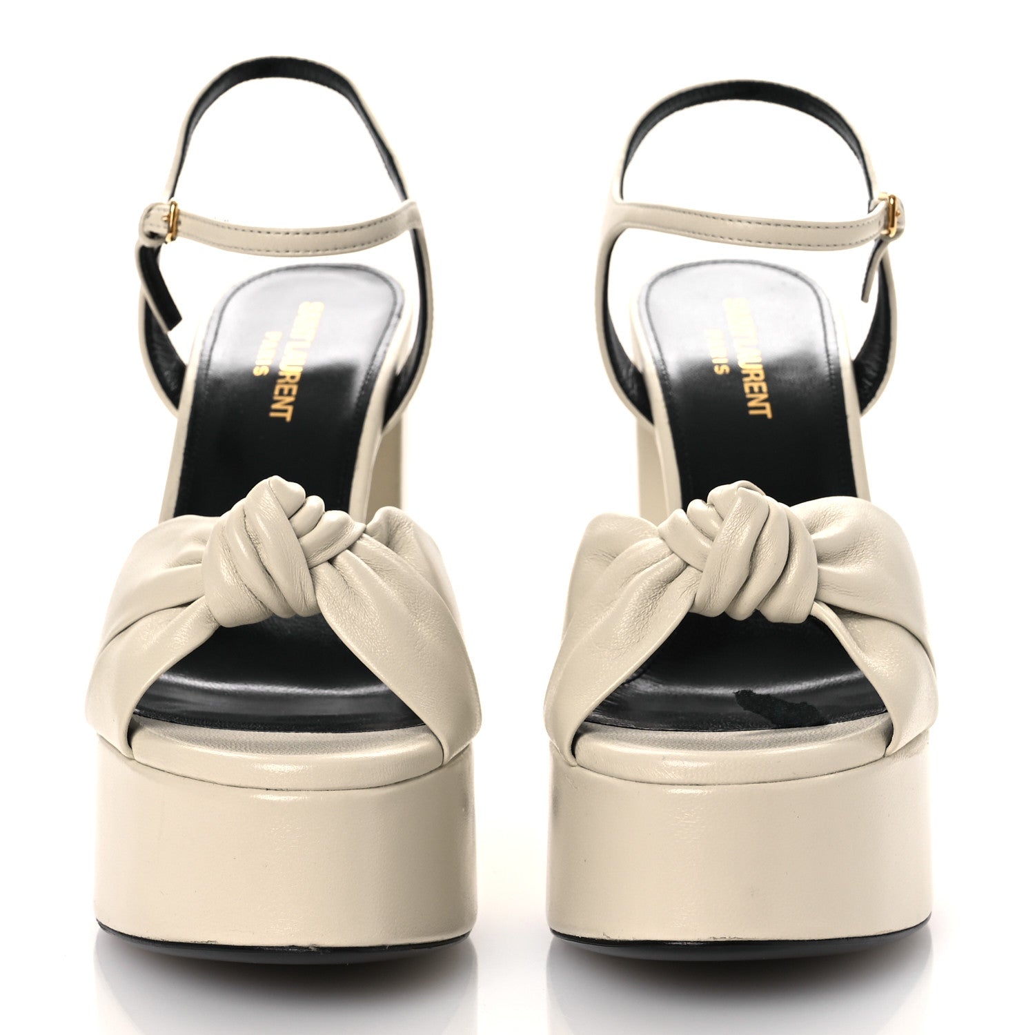 Saint Laurent Vendome Bianca 85 Platform Sandals 38 Pearl 3 of 12