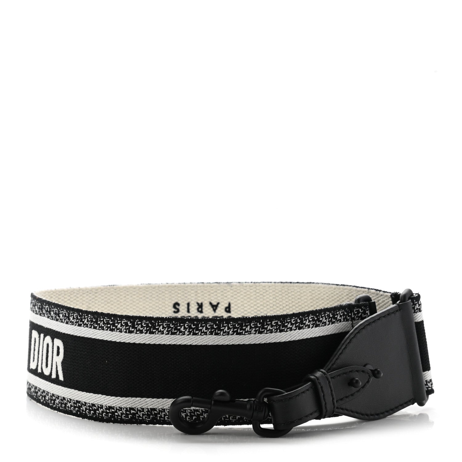 Christian Dior Canvas Embroidered Shoulder Strap Black Ultramatte 1 of 7