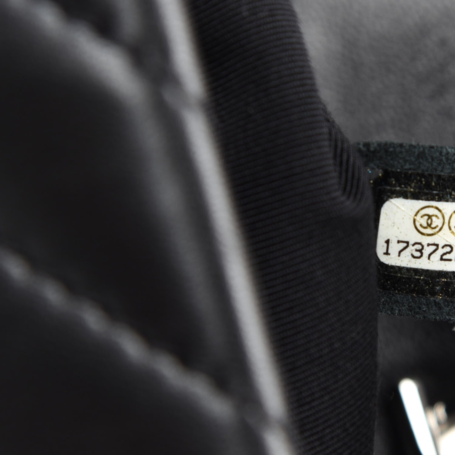 Chanel Lambskin Surpique Chevron Small Tote Black 9 of 10