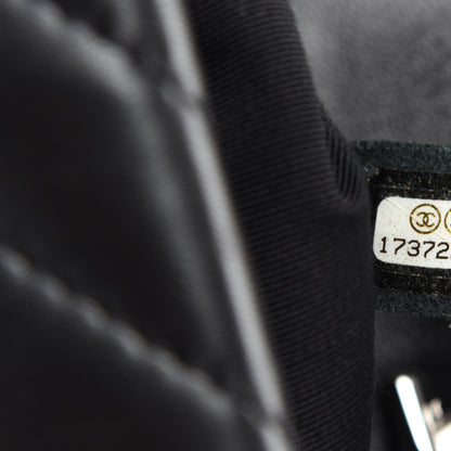 Chanel Lambskin Surpique Chevron Small Tote Black 9 of 10