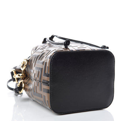 Fendi Vitello Liberty F is Fendi Bi-Color FF 1974 Embossed Mini Mon Tresor Bucket Bag Maya Black 4 of 7
