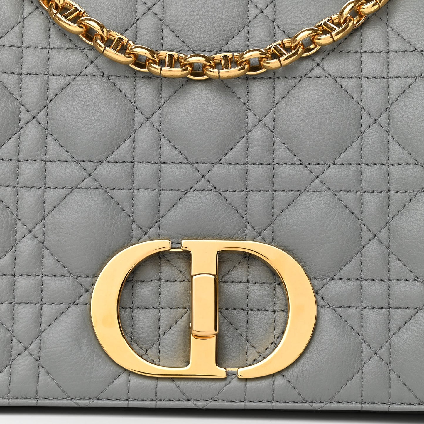 Lambskin Cannage Large Caro Bag Grey