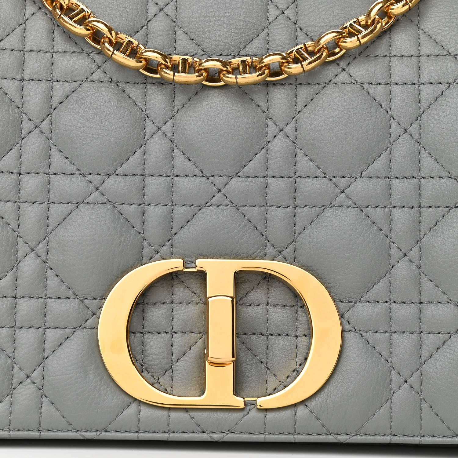 Christian Dior Lambskin Cannage Large Caro Bag Grey 8 of 10