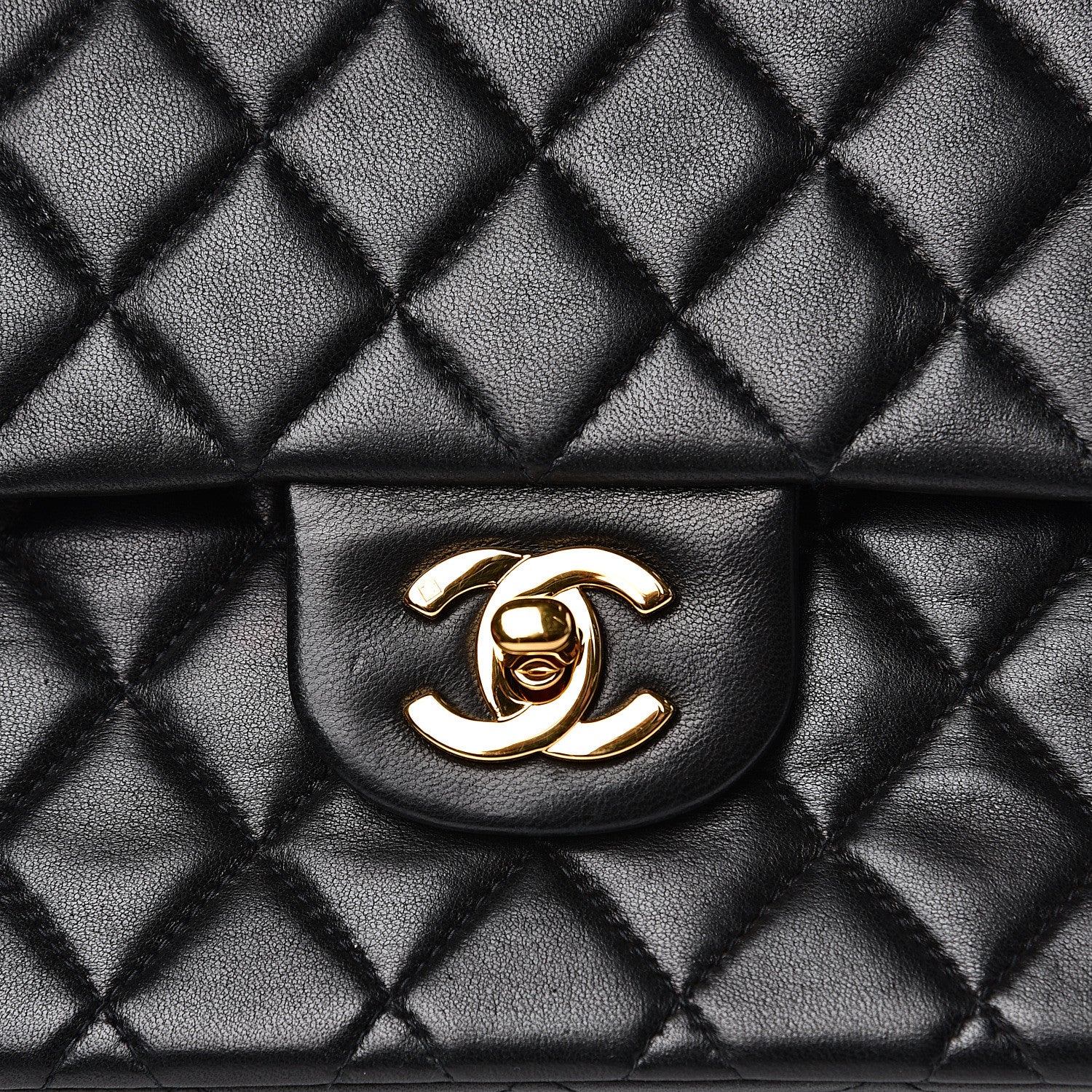 Chanel Lambskin Quilted Medium Double Flap Black 9 of 18