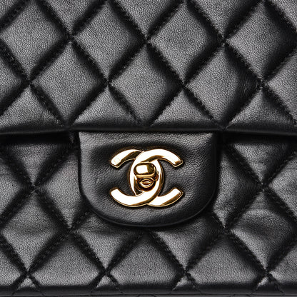 Chanel Lambskin Quilted Medium Double Flap Black 9 of 18