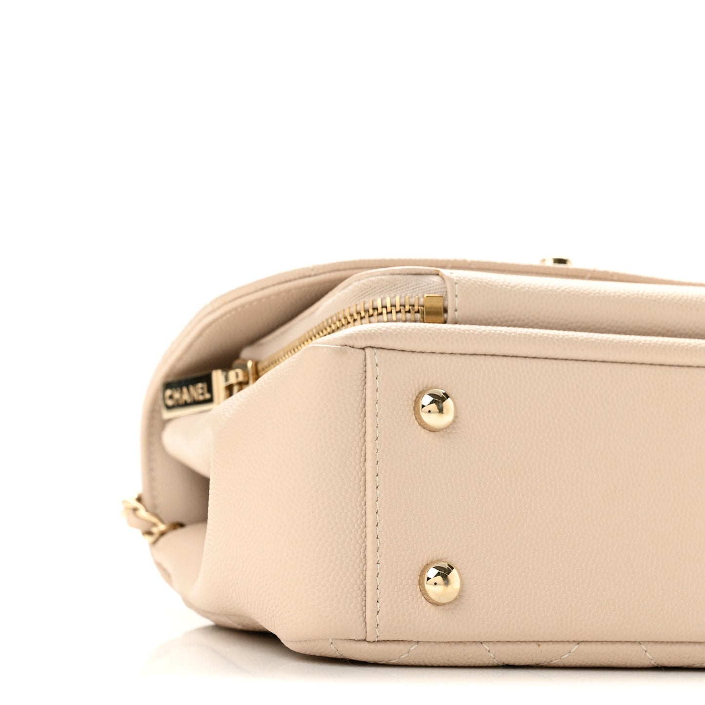 Caviar Quilted Small Business Affinity Flap Beige