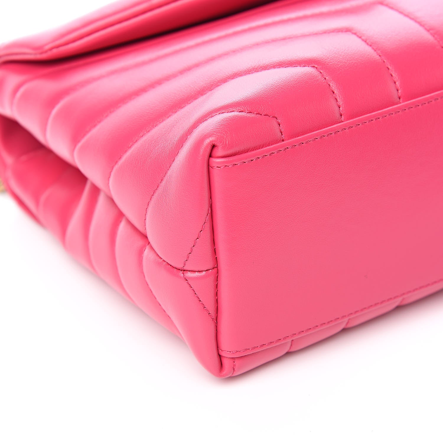 Saint Laurent Calfskin Y Quilted Monogram Small Loulou Chain Satchel Fresh Fuchsia 8 of 10