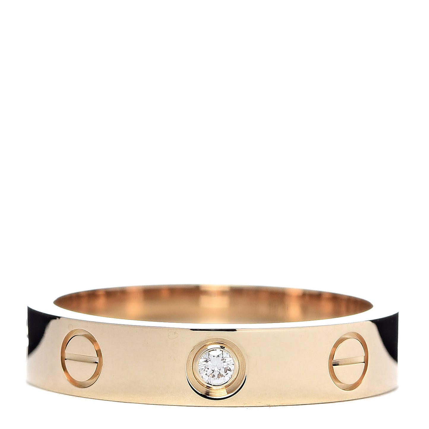 18K Yellow Gold Diamond 4mm LOVE Wedding Band Ring 50 5.5