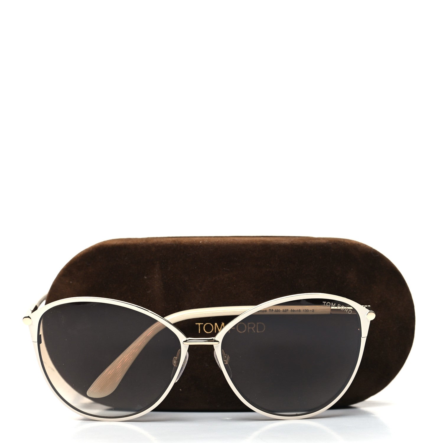 Tom Ford Penelope Vintage Round Sunglasses TF320 White 8 of 8